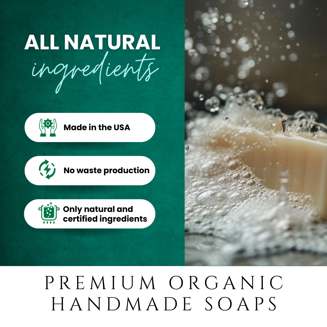 2 Premium Homemade Organic Soaps (Lavender & Grapefruit). Certified Organic. Made in the USA. Free from GMOs, Parabens, Phthalates, Alcohol, or harmful chemicals.