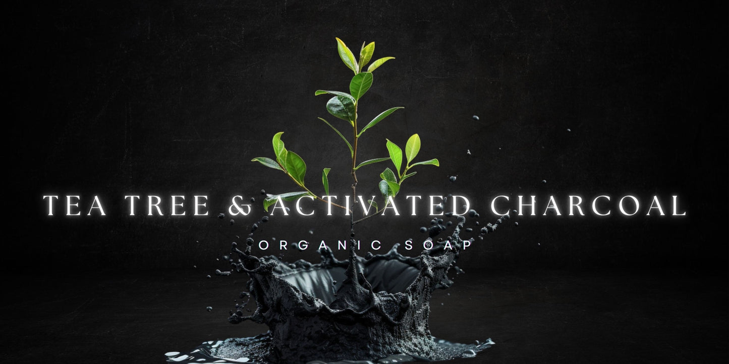 2 Premium Homemade Organic Soaps (Charcoal and Tea Tree), GMO-Free, Made in the USA.